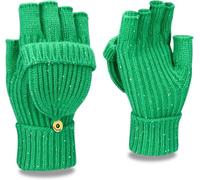 Guanti A Mezza Dita in Maglia Caldi Da Uomo E Da Donna Per Autunno E Inverno Guanti Da Equitazione Alla Moda Per Interni Per L'apprendimento Per Lo Sport E L'aria Aperta (Verde con paillettes)