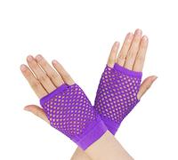 Guanti a rete corti, 1 paio Giallo di guanti a rete senza dita in nylon traforato Funky retrò elegante elastico da sera da sera per opera Guanti anni '20 per forniture per costumi da festa anni '80