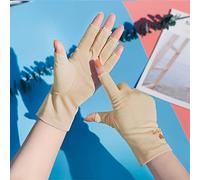 Guanti anti UV per lampada per unghie in gel, Guanti per manicure con protezione UV in fibra di cotone, Guanti senza dita, Guanti con scudo UV per macchine per unghie con luci(Giallo chiaro)