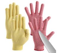 Guanti Antitaglio, 4pcs Guanto Anti-Taglio Inossidabile, guanti antitaglio per alimenti, Lavabili e Riutilizzabili, Bianco Candido, per Taglio di Carne, Ostriche, Intaglio, L