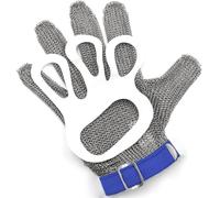 Guanti Antitaglio Guanti da Lavoro Resistenti al Taglio da Chef, Guanti Protettivi in Cotta di Maglia in Acciaio Inossidabile, con Cinturino da Polso Regolabile in Nylon, OneColor, 1PCS/S