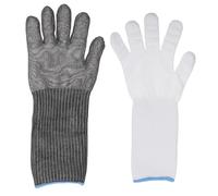 Guanti Antitaglio in Acciaio Inox e Nylon, Lunghi per Cucina e Mare | Copertura Completa del Palmo, Comodi e Traspiranti, Adatti a Lavorazioni Ittiche, Uomini e Donne