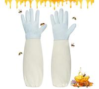 Guanti Apicoltura, Attrezzatura Apicoltore, Guanti per Api Uomo e Donne, Guanti per Apicoltura con Maniche Lunghe in Tela, Guanti da Apicoltura in Pelle di Capra