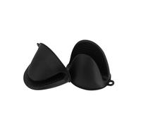Guanti Barbecue 2 pezzi guanti da forno in silicone resistenti al calore guanti anti-scottatura antiscivolo guanti clip presina cottura guanti da forno(2pcs-black)