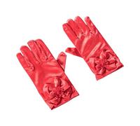 Guanti bianchi per adulti per spettacoli d'arte uniformi festa festa palcoscenico formale abbigliamento accessori lavabili in lavatrice guanti per bambini, Rosso, Taglia unica