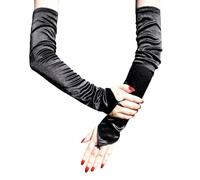 Guanti caldi da donna, guanti da donna tattile, pantaloncini elasticizzati, per la moda autunnale, eventi formali, spettacoli di danza e quotidiani, realizzati in raso di seta e latte confortevole