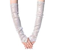 Guanti caldi da donna, guanti da donna tattile, pantaloncini elasticizzati, per la moda autunnale, eventi formali, spettacoli di danza e quotidiani, realizzati in raso di seta e latte confortevole