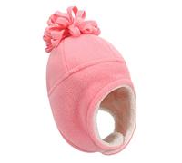 Guanti caldi dei bambini due e di colore solido del cappello dei guanti invernali dei cappelli degli uomini più caldi della testa, Rosso anguria, M