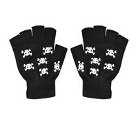 Guanti con teschio, guanti con teschio per bambini, guanti con teschio a metà dito di Halloween che si illuminano al buio | Guanti accessori per costume di Halloween per carnevale, festa in costume