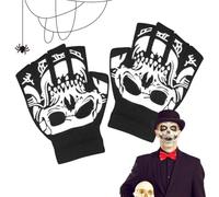 Guanti Con Teschio Per Costume Di Halloween Moffole Di Halloween A Mezze