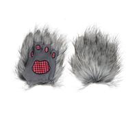 Guanti con zampa di lupo Mani Pelose Animale Peloso Artiglio Guanti in pelliccia sintetica Peluche Lupo Mannaro Orso Gatto Cane Zampa Guanti senza dita Copertura per le mani Halloween Cosplay