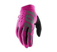 Guanti Cross Donna 100% Brisker Fluo Rosa/NeroL Fluo Rosa,Nero