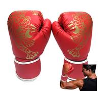 Guanti da allenamento da boxe - Guanti da sparring in pelle PU, guanti da combattimento traspiranti, design con stampa tigre, supporto per polso imbottito, attrezzatura durevole per kickboxing