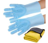 Guanti da bagno per cani in silicone per la cura e il lavaggio | Guanto massaggiante resistente ai morsi, depilazione per piccoli animali, gattini, doccia quotidiana, bagno, allenamento