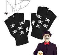 Guanti Da Bambino Con Teschio Muffole Luminescenti Al Buio Halloween | Guanto Con Scheletro Senza Dita Per 5-12 Anni, Bambini E Bambine, Feste, Corsa, Esercizio, Outdoor, Cicl