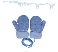 Guanti da bambino per bambini 2 anni, invernali da 1 a 2 - 3 anni, con cordino, guanti per bambini, guanti a maglia per bambini da 0 a 3 anni, decorazione per bambini, Blu, 1