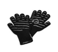 Guanti da barbecue BURNHARD® in fibre aramidiche, resistenti al calore fino a 350°C, strisce in silicone antiscivolo, polsino lungo, utilizzabili su entrambi i lati, lavabili in lavatrice - Guanti Pro