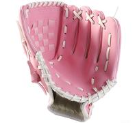 Guanti da baseball in pelle PU per giovani e adulti, a passo lento e softball, con comoda forma e resistenza del guanto da dito (31,8 cm, rosa)