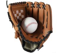 Guanti da baseball progettati per softball a passo lento con forma ergonomica a guanto e doppia cucitura in pelle PU resistente (26,5 cm marrone)