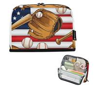 Guanti da baseball vintage astuccio per matite grandi astuccio con cerniera custodia per ragazze adolescenti custodia per penne ragazzo stampa artistica college preppy scuola forniture per ufficio