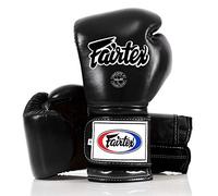 Guanti da boxe Fairtex Muay Thai BGV9 - guanti mma da allenamento e sparring in stile messicano per battitore pesante per Kick Boxing MMA K1 (Nero tinta unita, 14 oz)