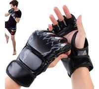 Guanti da Boxe - Guanti da combattimento a metà dita, abbigliamento regolabile, supporto da polso rinforzato, equipaggiamento di protezione per kickboxing, MMA sparring, combattimento in gabbia, entr