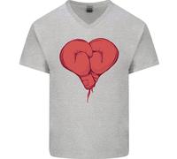 Guanti Da Boxe Heart Boxer MMA Muay Thai Uomo T-Shirt In Cotone A V