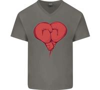 Guanti Da Boxe Heart Boxer MMA Muay Thai Uomo T-Shirt In Cotone A V