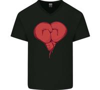 Guanti Da Boxe Heart Boxer MMA Muay Thai Uomo T-Shirt In Cotone A V
