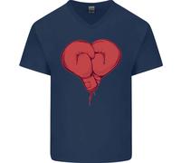 Guanti Da Boxe Heart Boxer MMA Muay Thai Uomo T-Shirt In Cotone A V