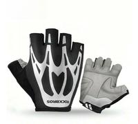 Guanti da ciclismo con motivo a scheletro e teschio per bici da strada e MTB