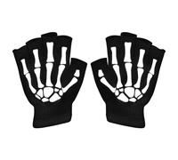 Guanti Da Ciclismo Scheletro - Guanti A Mezza Dita A Forma Di Teschio E Osso | Guanti Da Ciclismo Senza Dita Che Si Illuminano Al Buio Con Teschio Per Bambini | Guanti Di Teschio Brillanti