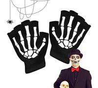 Guanti Da Ciclismo Scheletro - Guanti Osso di , Scheletri per | Halloween Half Finger Skull Mittens al Buio E Confortevole negli Scheletri Scuri per Co