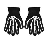 Guanti da ciclismo Skeleton, Guanti Skeleton per bambini, con teschio a dita intere per Halloween che si illuminano al buio, per costumi di Halloween per bambini e ragazzi dai 5 ai 12 an