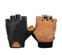 Guanti da ciclismo sportivi a mezze dita for uomo e donna, compatibili con Scott, MTB, moto, corsa, fitness e uso in palestra(Orange,M)