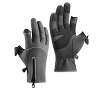 Guanti da ciclismo termici - Design a due dita esposte, compatibile con touch screen, impugnatura antiscivolo sul palmo, isolamento resistente all'acqua | Abbigliamento sportivo per clima