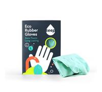 Guanti da cucina a lunga durata, realizzati con gomma compostabile, guanti multiuso per uso domestico, due misure disponibili, certificati FSC e commercio equo (grande, turchese)