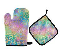 Guanti da cucina colorati in pietra marmorea e presine resistenti al calore guanti da forno 2 pezzi per cottura forno barbecue
