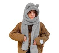 Guanti da donna con sciarpa pelosa per avvolgere la testa e scaldare il collo, per attività all'aperto, per sport invernali, ciclismo, sci, sciarpa, cappello, guanti, set donne, bambini, uomini