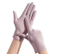Guanti da donna estivi in maglia traspirante a dita intere, guanti lavorati a maglia tinta unita guanti delicati sulla pelle per sport all'aria aperta Guanti solari per l'estate Guanti traspiranti