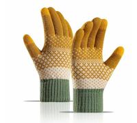 Guanti Da Donna In Maglia Spessa Con Fodera In Pile A Doppio Strato, Ideali Per Proteggere Dal Freddo, Adatti Per Touchscreen, Design Senza Dita E Per Il Ciclismo All'Aperto. 22 * 10cm A0534