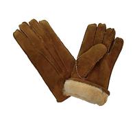 Guanti da donna in montone al 100%, color marrone chiaro Tan L