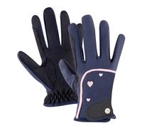 Guanti da equitazione per bambini ELT Metropolitan Heart Bleu 5/7 anni