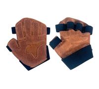 Guanti da esercizio, in pelle di in microfibra, tappetino antiscivolo da allenamento da 4,5 pollici, protezione per palmo resistente con punti in silicone, 120 g, per allenamento con barra di