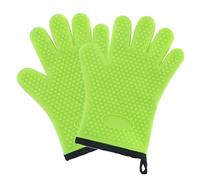 Guanti da forno 1/2 pezzi, guanti in silicone resistenti al calore, cucina for barbecue, a microonde(2Pcs Green)