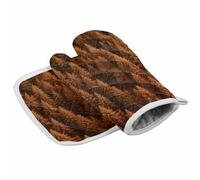 Guanti da forno autunnali per il Ringraziamento, set di presine con rami e foglie, in pino, colore giallo, per cucina, barbecue, cottura al forno, grigliate, resistenza al calore, 25,4 x 15,2 cm + 20