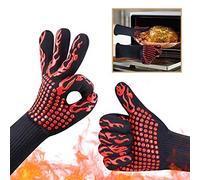 Guanti da Forno, Guanti da Barbecue Resistenza al Calore Fino a 800°C, Accessori BBQ Ingnifughi per Griglia, Camino, Cottura al Forno, Cucina (1 Paio)