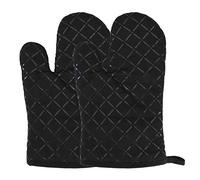 Guanti da Forno in Silicone Guanti da Cucina Antiscivolo Guanti Resistenti al Calore per Cucinare, Cuocere, Grigliare, Barbecue 1 Coppia (Nero)