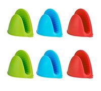 Guanti da Forno in Silicone Mini Presina Presine Cucina Resistenti al Calore per Proteggere Le Dita da Piatti Caldi Ideali per Cucinare da Forno, Piatto e Ciotola 3 Coppie (3 Colori)
