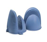 Guanti da forno in silicone, resistenti al calore, antiscivolo, impermeabili, mini guanti da forno perfetti per cucinare, cuocere al forno e barbecue (blu scuro)